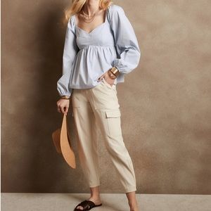 New Banana Republic Poplin Babydoll Blouse-XL